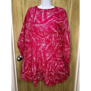 Michael Kors Carmine Dress Lightweight Long Sleeve Pink Lined Large